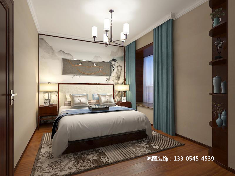 鹿鸣小区140平米中式风格装饰设计案例