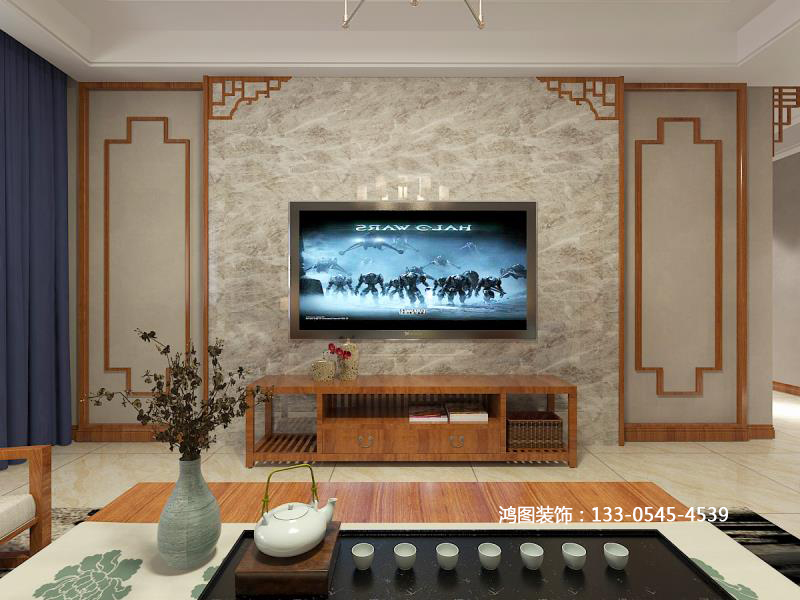 鹿鸣小区140平米中式风格装饰设计案例