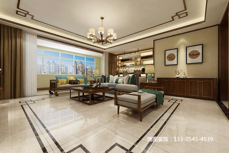 融科迩海170平米新中式风格装修效果图