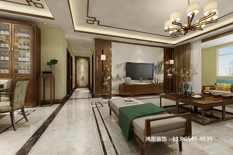 融科迩海170平米新中式风格装修效果图