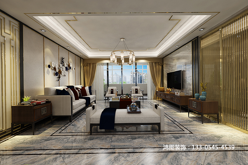 明珠山庄新中式风格装修案例