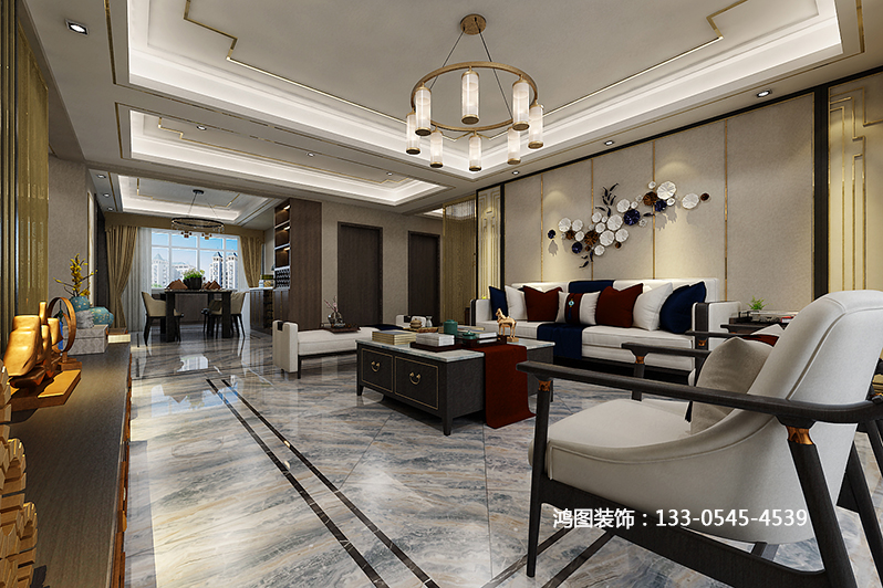 明珠山庄新中式风格装修案例