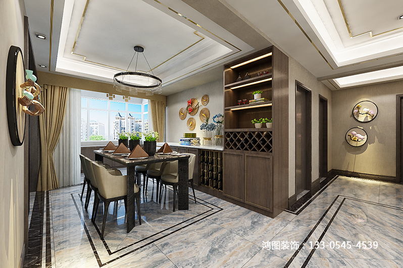 明珠山庄新中式风格装修案例