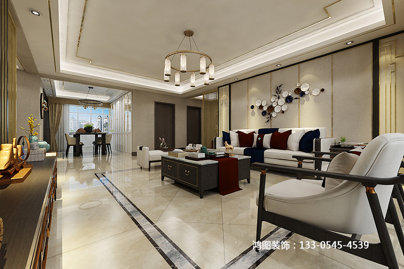 明珠山庄新中式风格装修案例