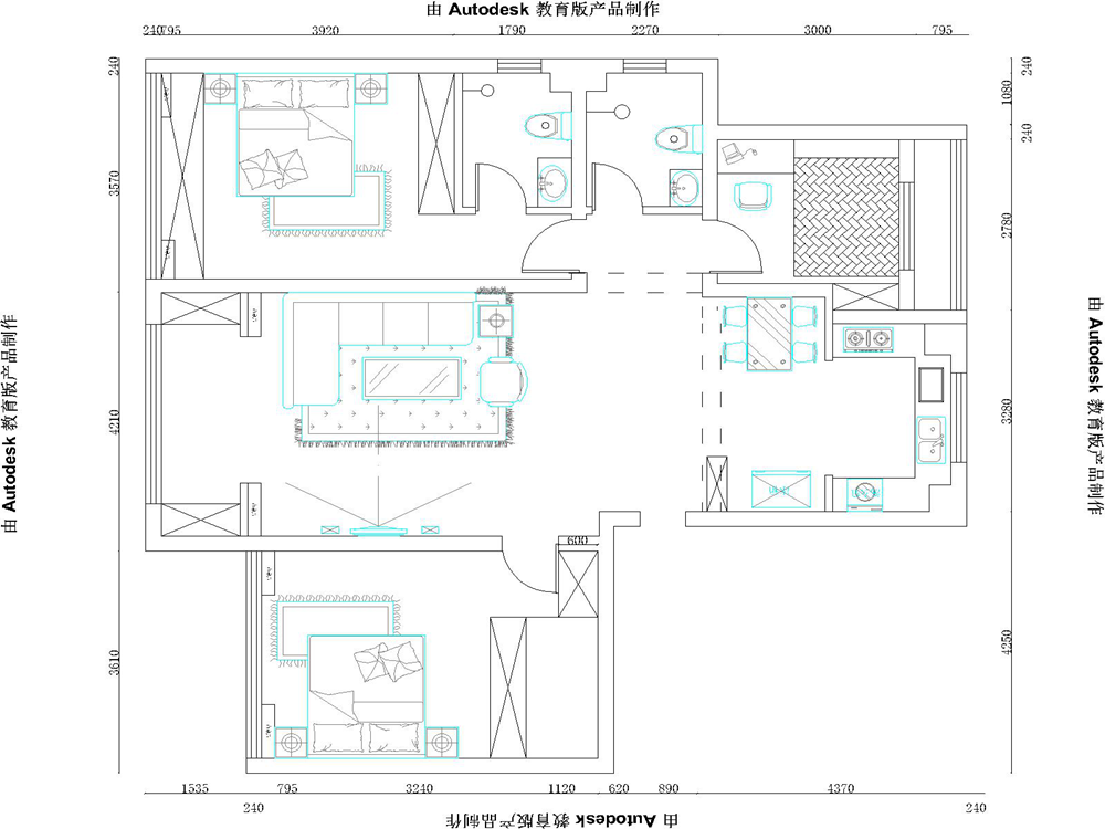 威海龙泽府135㎡装修案例