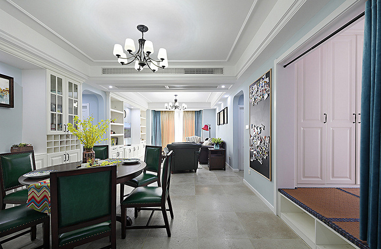 清新惬意的美式风格，他将生活的样子融入到家的每个角落。