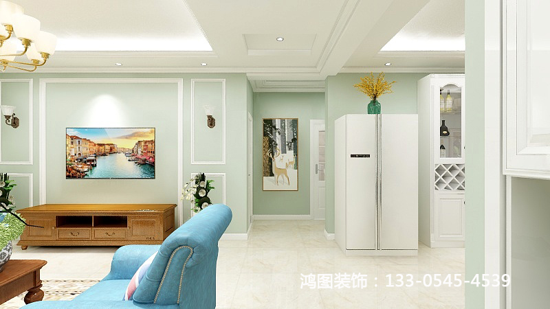 佰和悦府现代美式风格装修效果图