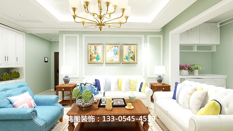 佰和悦府现代美式风格装修效果图