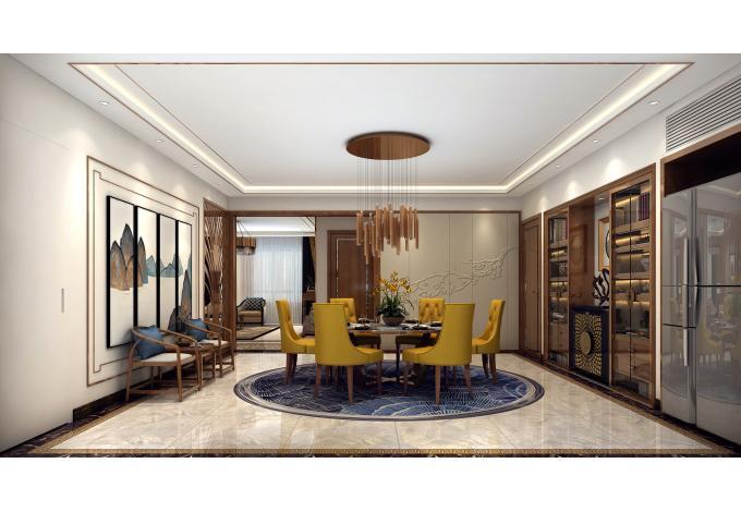 新中式风格的装修在线条上十分流畅，由于简化了传统中式风格的韵味，一些过于繁复的东西被简化掉，但保留了中心元素，如一些中式的装饰画。雕刻的团也十分的精细，透露着文化气息，但又十分简约。