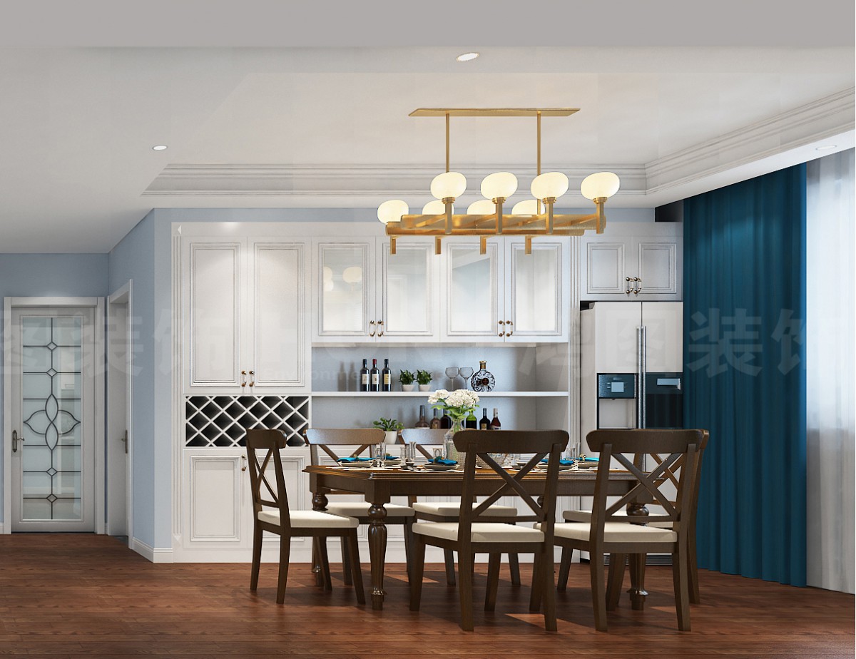 烟台装饰设计案例——佰和悦府143平米美式风格