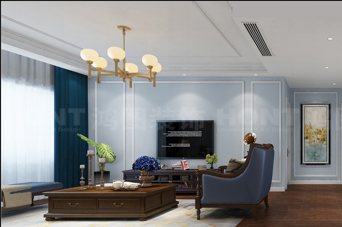 烟台装饰设计案例——佰和悦府143平米美式风格