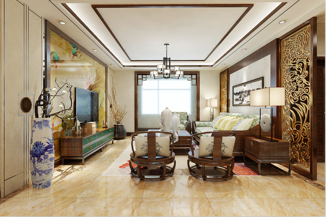 烟台装修公司——桦林彩云城中式风格案例分享