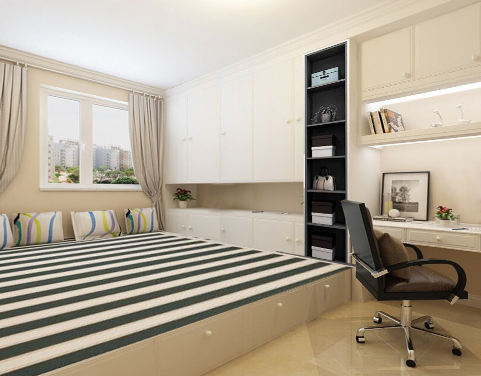 烟台室内装修效果图——华明星海湾简约美式案例