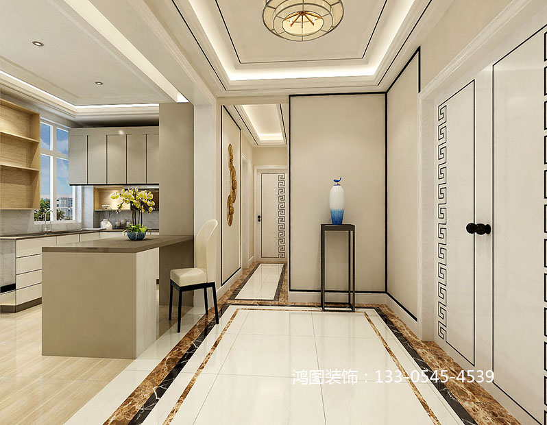 烟台万达华府现代中式——226平米大宅设计案例