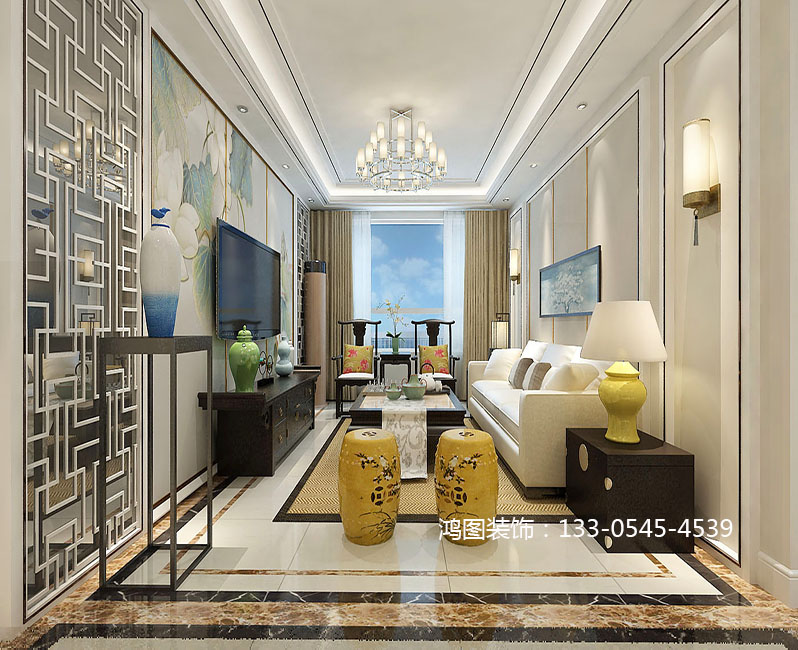 烟台万达华府现代中式——226平米大宅设计案例