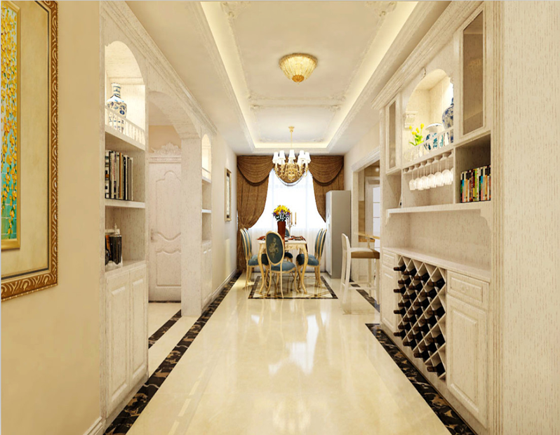 银河名都经典暖色系欧式风格——烟台鸿图装饰